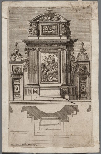 Ornamentprent. Retables d'autels avec leurs plans.